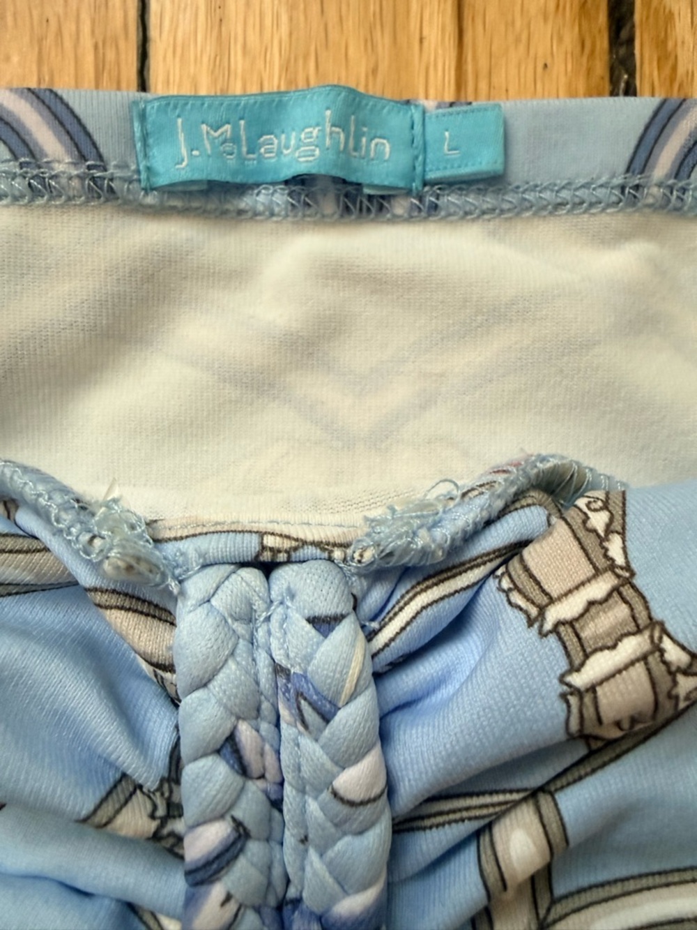 J. McLaughlin Light Blue Printed Strapless Maxi Dress - Picture 4 of 5